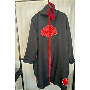 Naruto Akatsuki Anime Black Cosplay Cloak /Robe Size Adult X-large